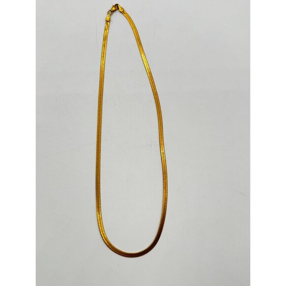 Gold Tone Herringbone 20" Necklace - Picture 4 of 6